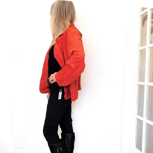 R.Q.T WOMAN Jackets & Blazers - NWT-R.Q.T WOMAN PLUS SZ  BURNT ORANGE SUEDE JACKET